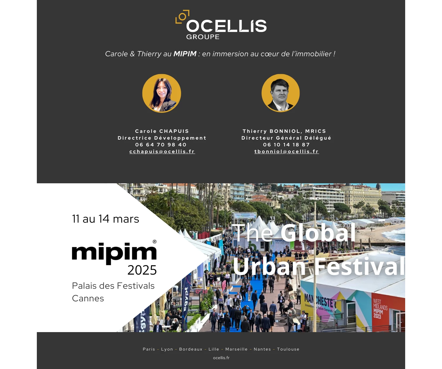 Ocellis au MIPIM 2025 : Rendez-vous à Cannes !
