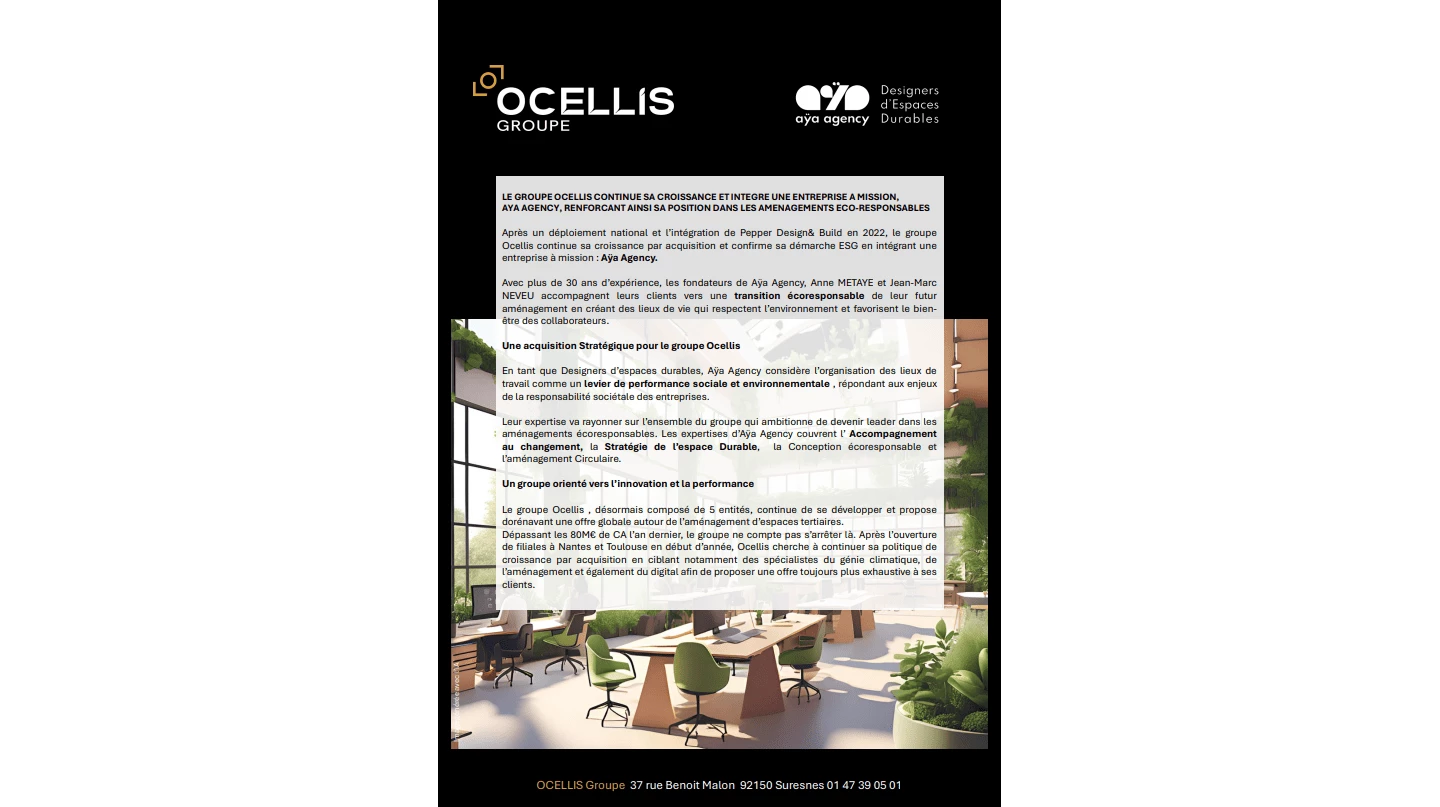Ocellis Groupe dans le dernier numéro d'Office et Culture
